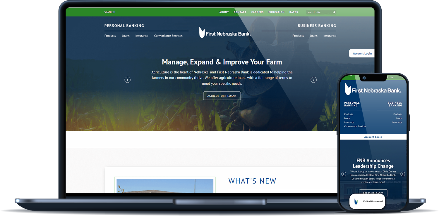 First Nebraska Bank desktop and mobile sites